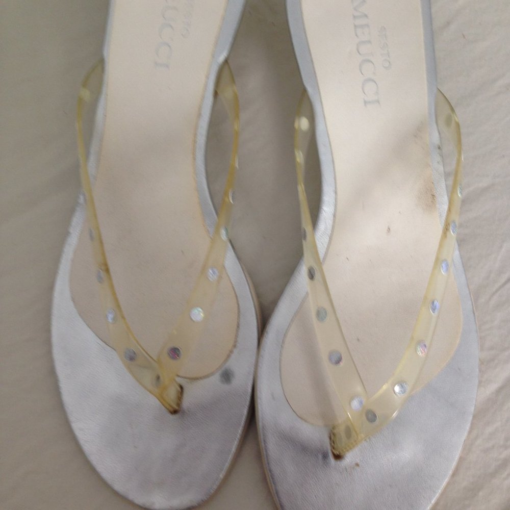 Women's Sesto Meucci Silver sandal/heel used 8m